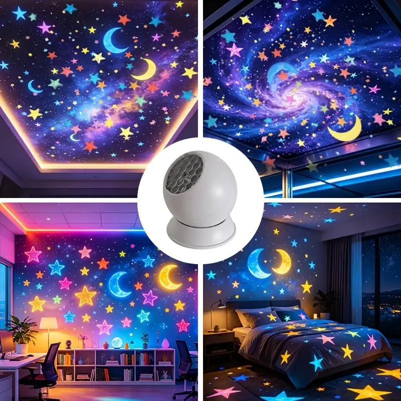 Christmas Dynamic Rotating Projection Stage Lamp Colorful Holiday Light For Outdoor Decorative Festive Stage Lights