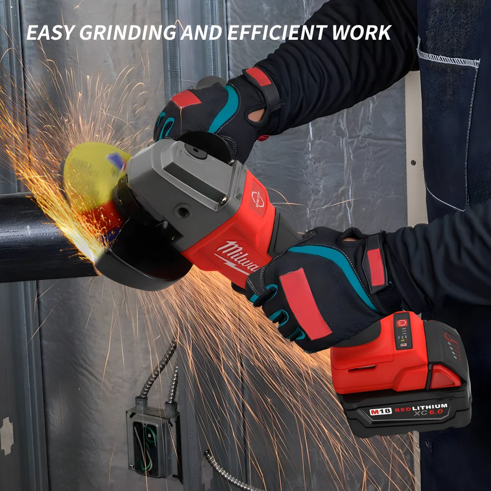 Milwaukee 18V Battery Brushless Angle Grinder 3 Gears 100/125mm Electric Cordless Polishing Cutting Machine M14 grindPower Tools