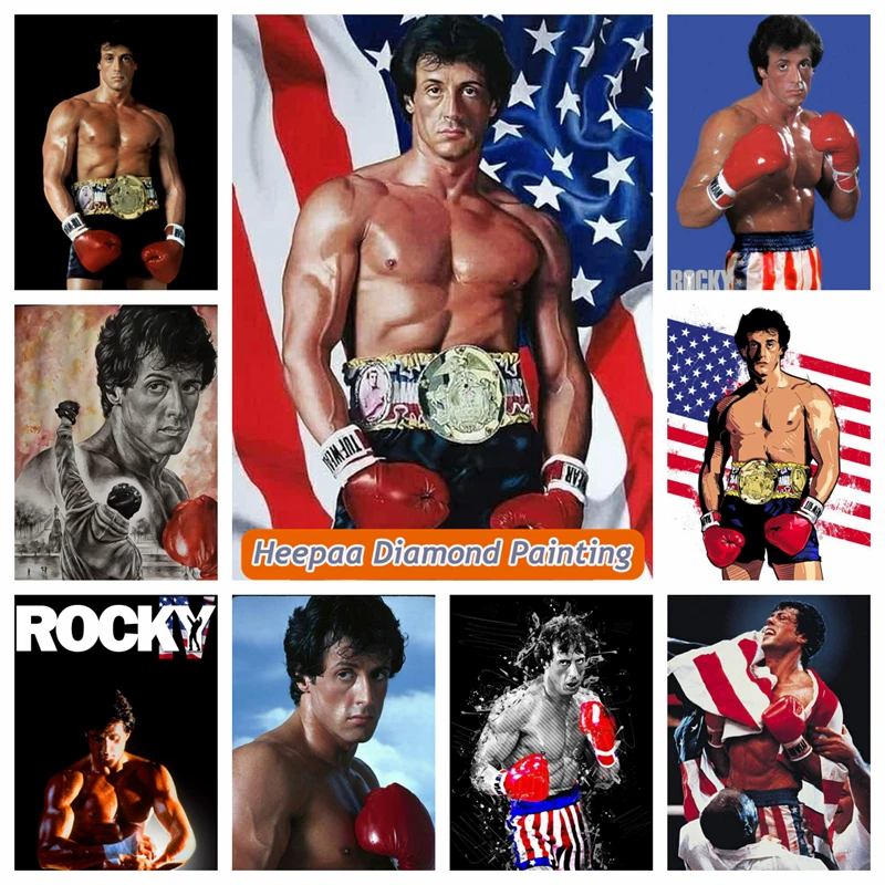 

Boxing Champion Rocky Balboa 5D DIY Diamond Painting Embroidery Art Cross Stitch Kit Mosaic Pictures Handmade Home Decor Gift