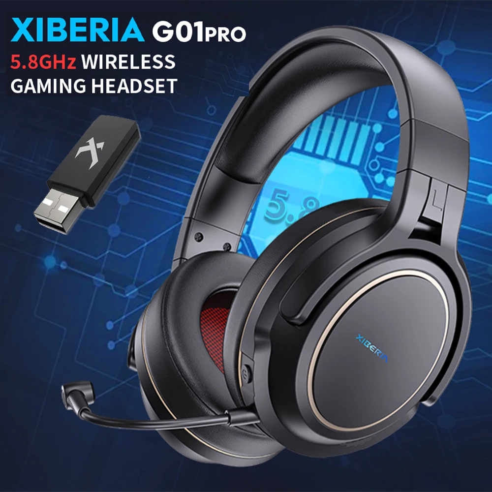 

Wireless Gaming Headset PS5 4 for Computer 5.8GHz Over Ear Headphones Noise-canceling Mic 3D Surround Sound 3.5mm Jack Wired Mod