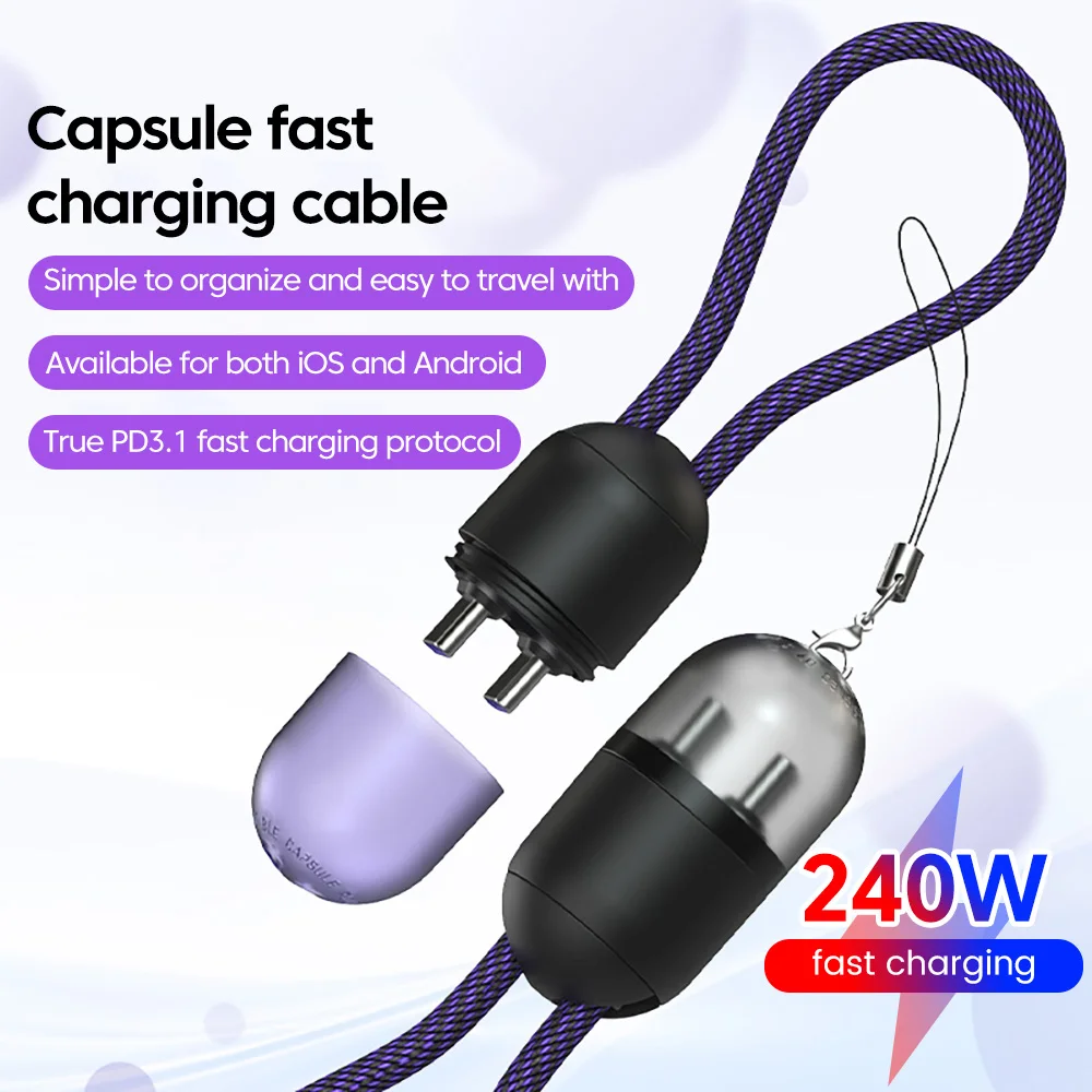 

240 Вт, 0,2 м, короткий кабель USB C к USB C, быстрая зарядка, шнур типа C Pd, передача данных, плоский удлинительный кабель для зарядки для Iphone 15