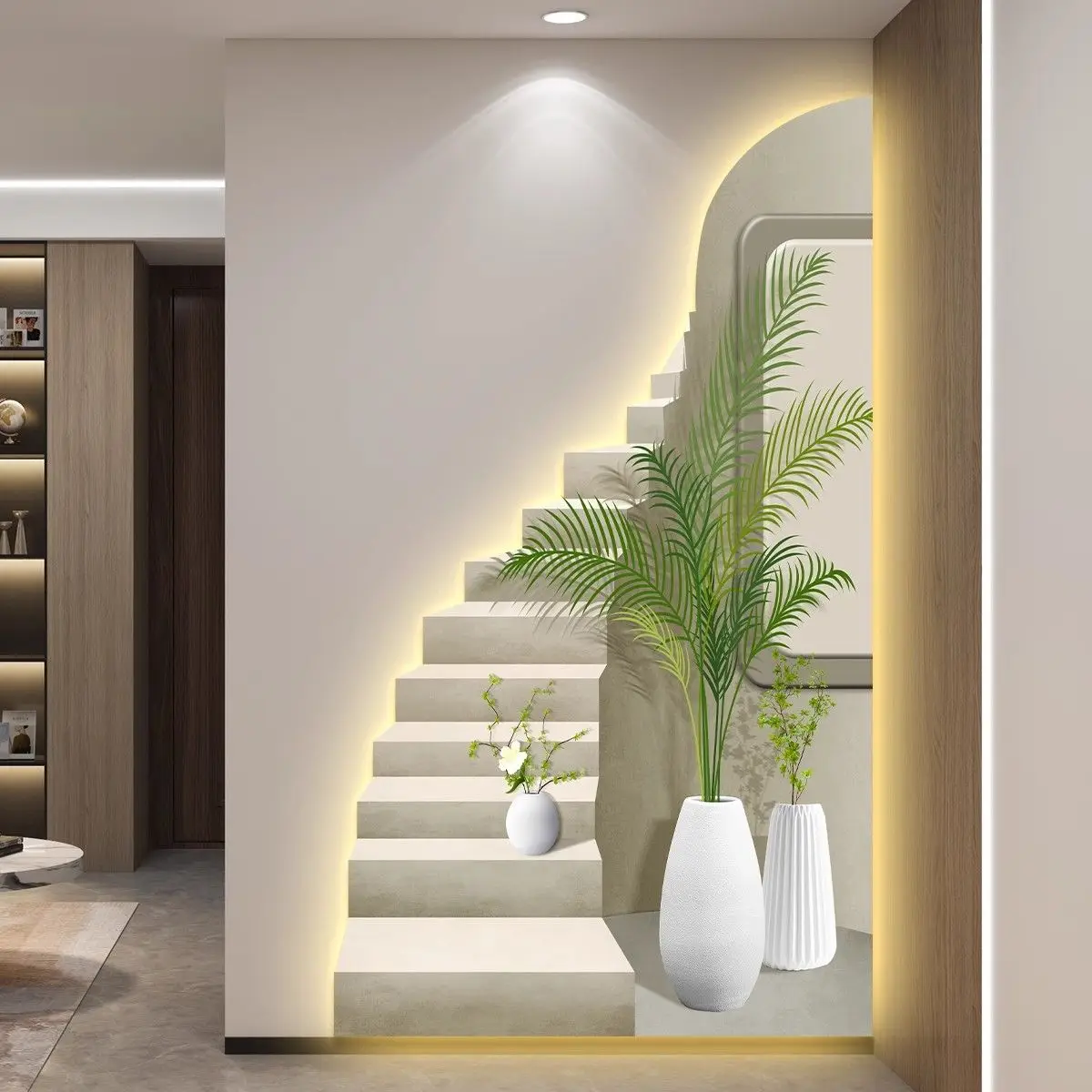 LED mit Licht, Luxus-Eingang, Veranda, Dekoration, Wandgemälde, Flur, Flur, Wandgemälde, einfach, modern, fortschrittlich