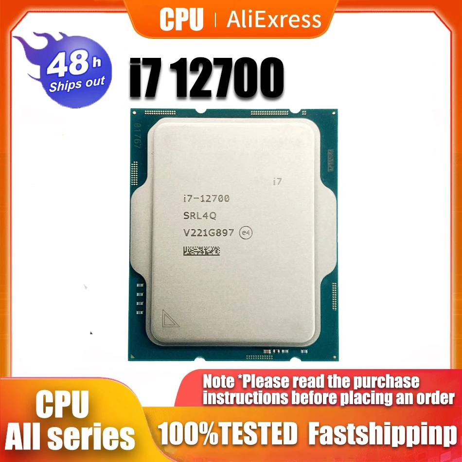 

NEW Core i7 12700 2.1GHz Twelve-Core Twenty-Thread CPU Processor 10NM L3=25M 66W LGA 1700 No cooler