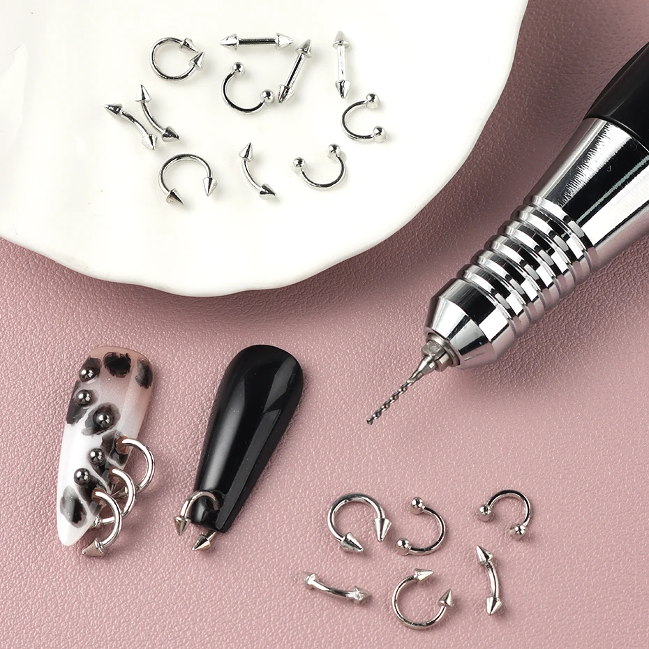 Nagelbohrer Pierce Bit für Schmuck Offener Ring Nail Art Dekoratives Piercing Wolframstahl Schleifkopf Präzises Lochstanzwerkzeug – Detail 8
