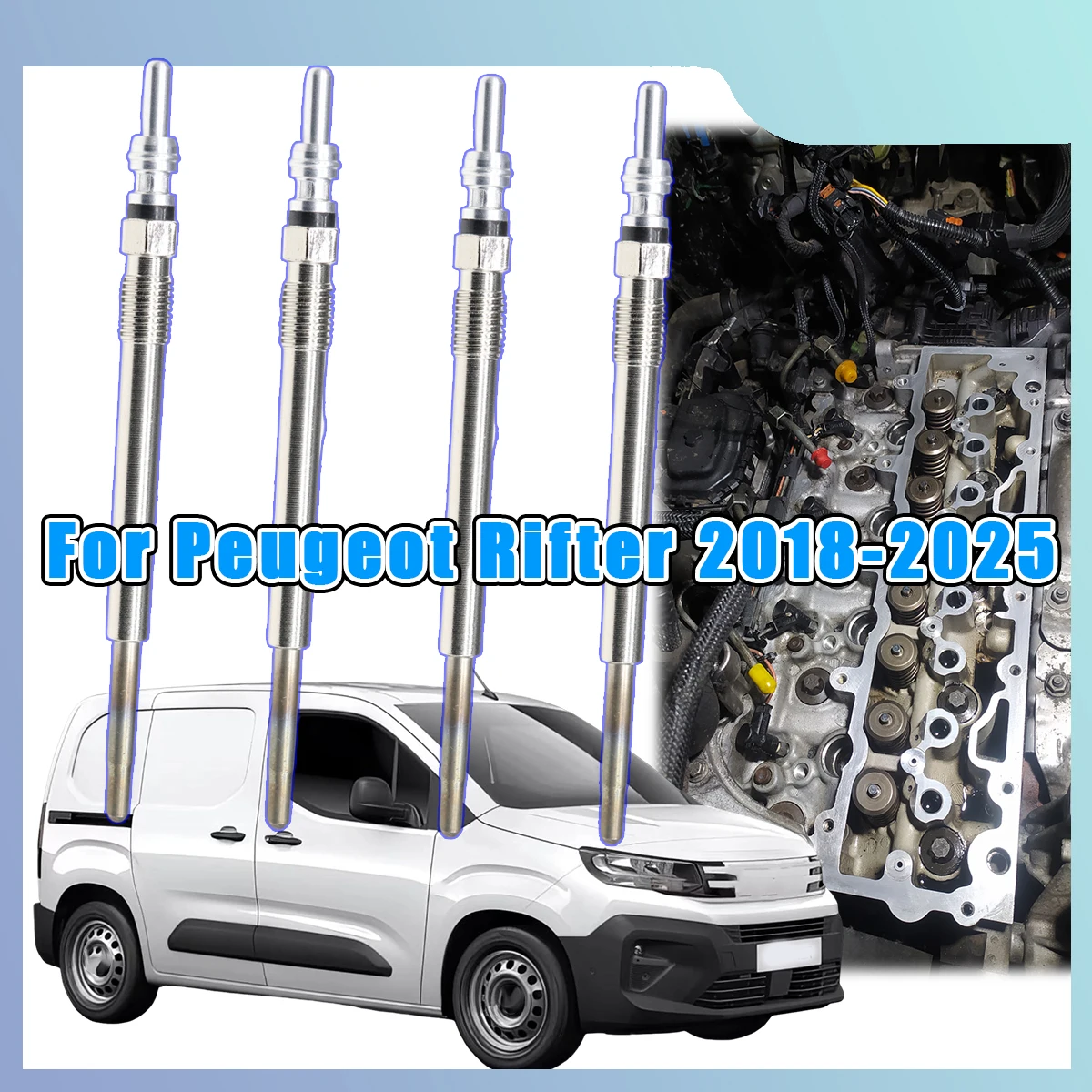 5V Diesel Heater Nickel Plating Glow Plugs 1682276 1703269 1824690 9683195280 For Peugeot Partner 2005 2006 2007-2025 1.6 HDi