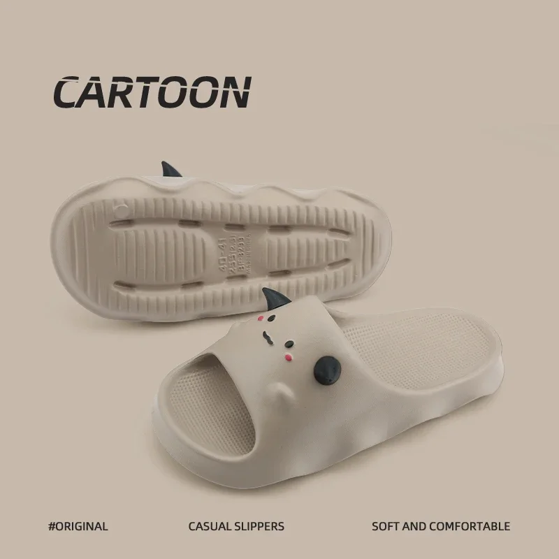 Мужские противоскользящие летние тапочки из ЭВА, женские мягкие сандалии на толстой подошве для ванной комнаты, домашняя уютная домашняя обувь унисекс