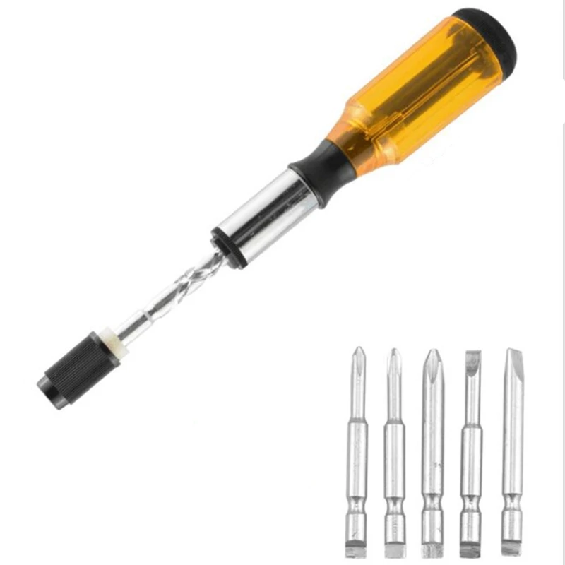 Multi-Function Adjustable Multi-Bit Screwdriver Set Push Pull Ratchet Screwdriver Nut Driver Tool Furniture DIY Use Dropship