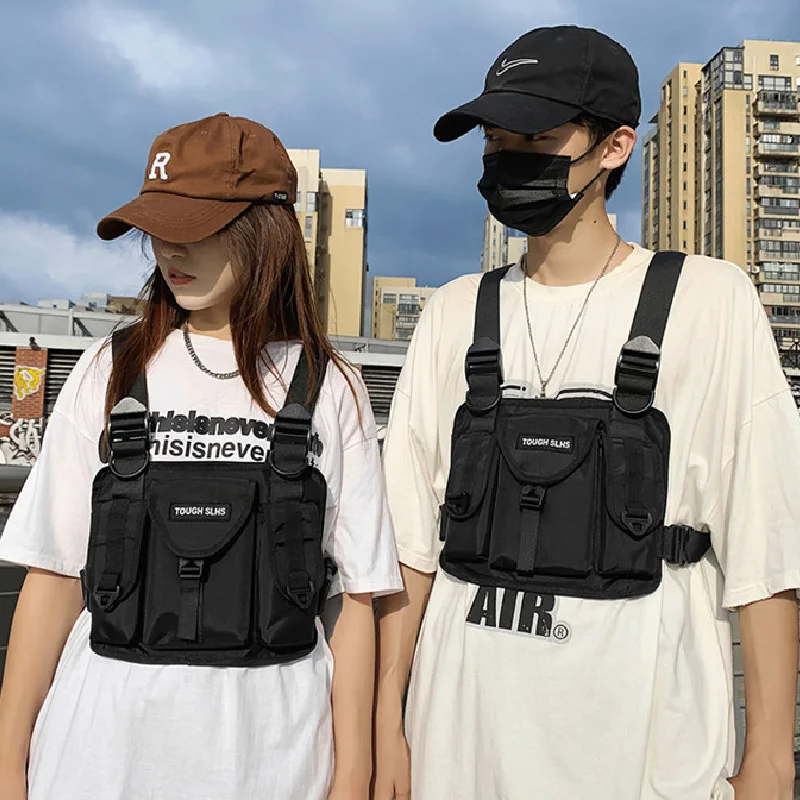 2022 Fashion Unisex Chest Bags Hip-hop Streetwear Men\'s Chest Rig Bag High Quality Nylon Tactical Vest Multifunction Waist Packs