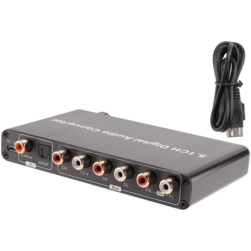 

5.1CH Digital Audio Converter Decoder SPDIF Coaxial To RCA DTS AC3 HDTV For Amplifier Soundbar