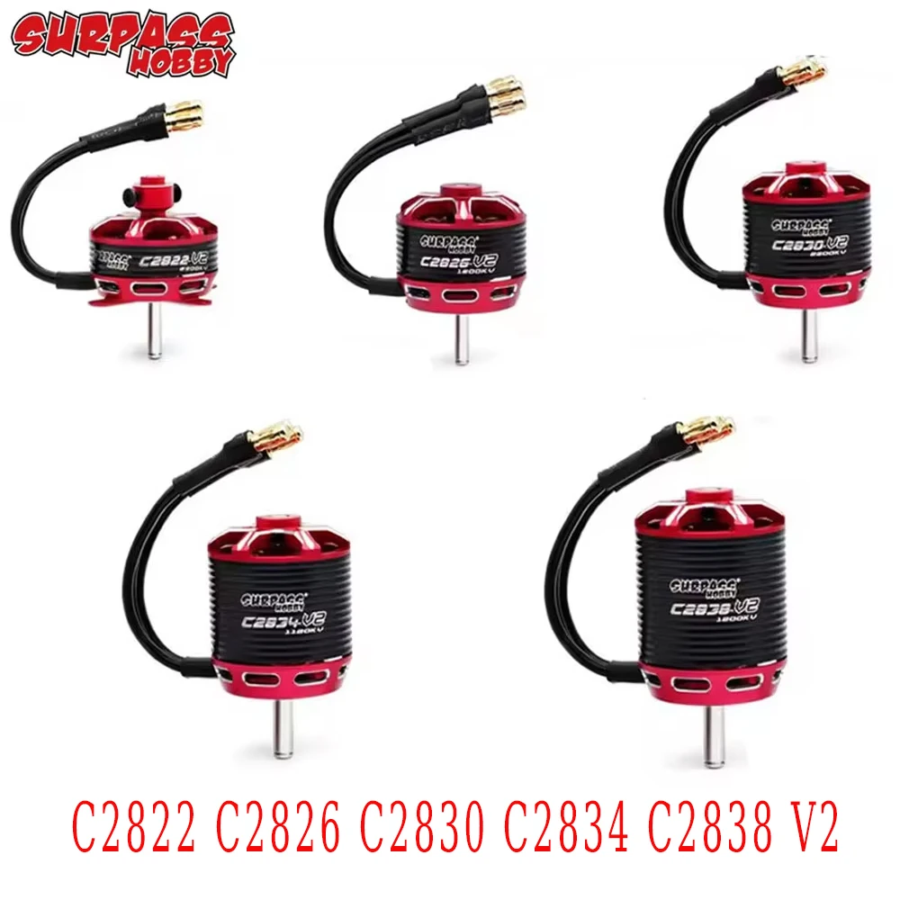 Surpass Hobby Outrunner Brushless Motor C2822 2826 2830 2834 2838 V2 for RC Fixed-wing Quadcopter Drone Airplane Glider Aircraft 1
