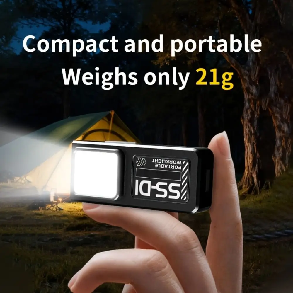 

Ultra Bright Mini LED Flashlight USB Charging Bottom Magnet Emergency Light Dual Light 4 Lighting Modes Warning Light Travel