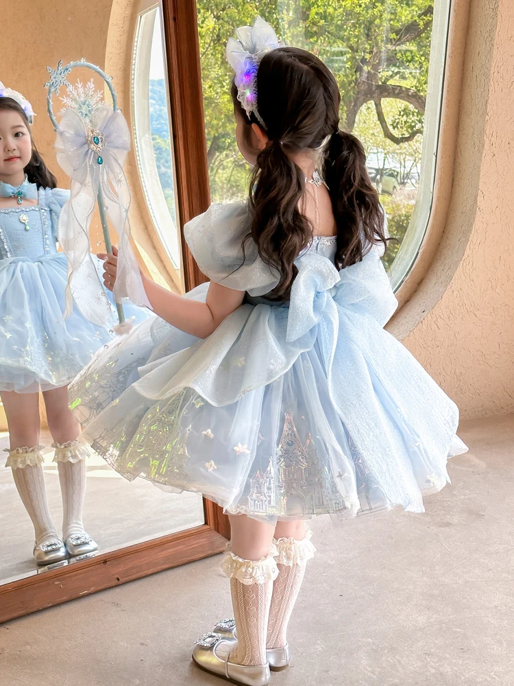 Lolita Princ Elsa – jupe bouffante d'été pour bébé fille, taille moyenne, ligne a, Midi Dr ort Sve Bright Tead