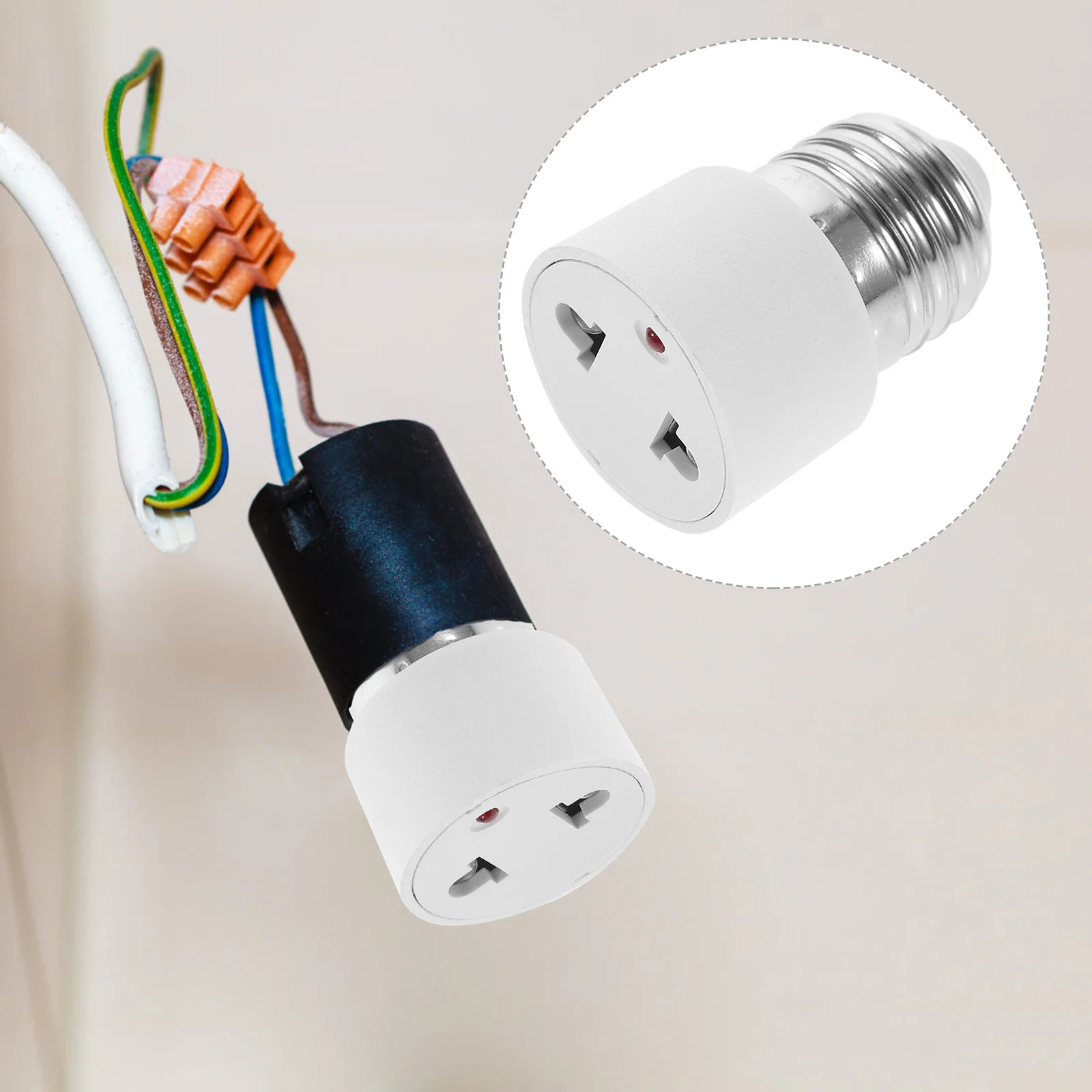 2 Pcs E27 Converter Bulb Splitter Outlet Socket Adapter Smart Bulbs Light to Plug Lamp Holder