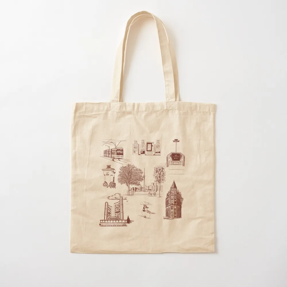 

Toronto Toille De Jouy - Red and White Tote Bag