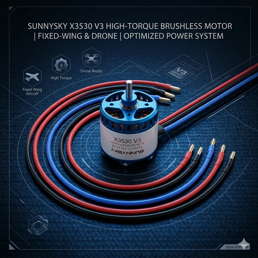 SUNNYSKY X3530 V3 High-Torque Brushless Motor | Optimized Fixed-Wing & Drone Power System | High-Resolution Tech Presentation