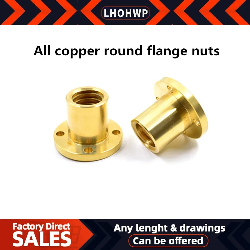 

T trapezoidal Screw All Copper Round Flange Nut T10 12 14 16 20 25 28 30 32 36 40 Anti-Tooth Nut