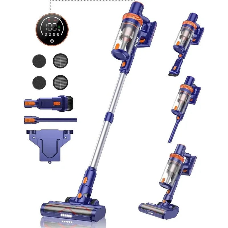 BuTure Cordless Vacuum Cleaner, 450W 38Kpa Stick Vacuum with Brushless Motor 55 Mins Runtime Vacuum Cleaner