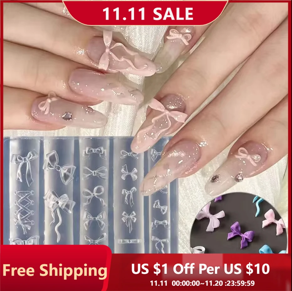 1 pçs 3d silicone molde de unhas tamanho misto em forma arco macio placas de carimbo bonito cereja maçã diy manicure arte molde ferramentas