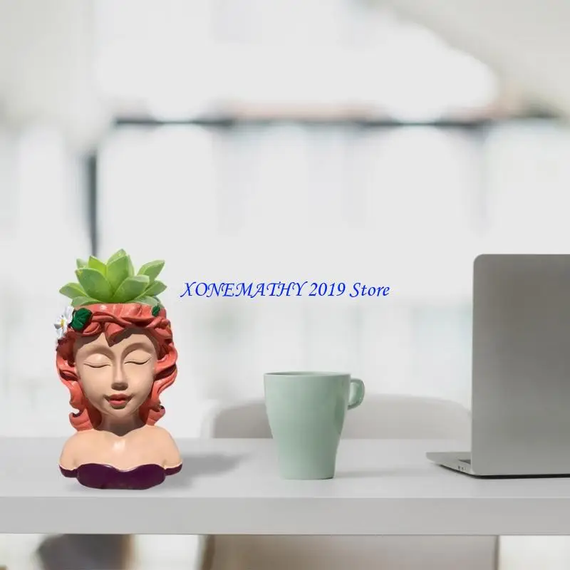 

F42F Flower Pot Mold Silicone Flowerpot Plant Vintage Mould Concrete Cement