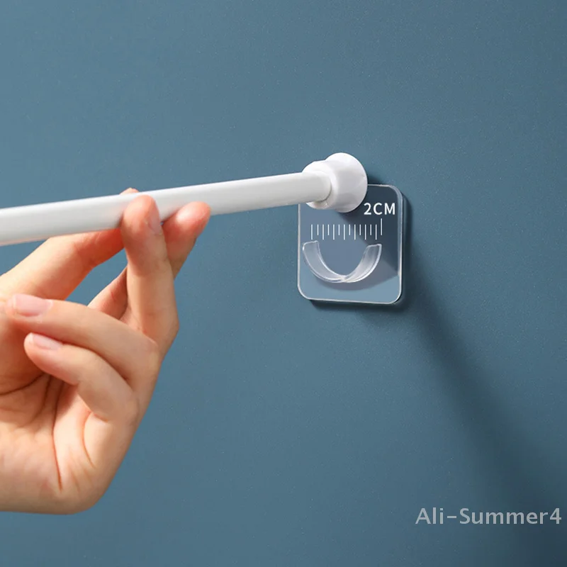 Starke Vorhang Stange Halterung Halter Haken Für Wand Klebstoff Badezimmer Dusche Stange Spannung Retainer Kein Bohren Stick Für Schrank