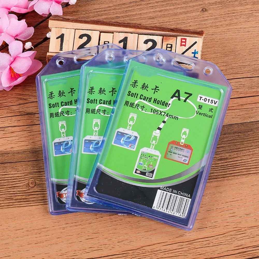 

1pc 105*74cm Vertical Double Sided ID Tag Name Badge Holder Work Pass Card Cover Sleeve Durable Badge Holder Protective Case