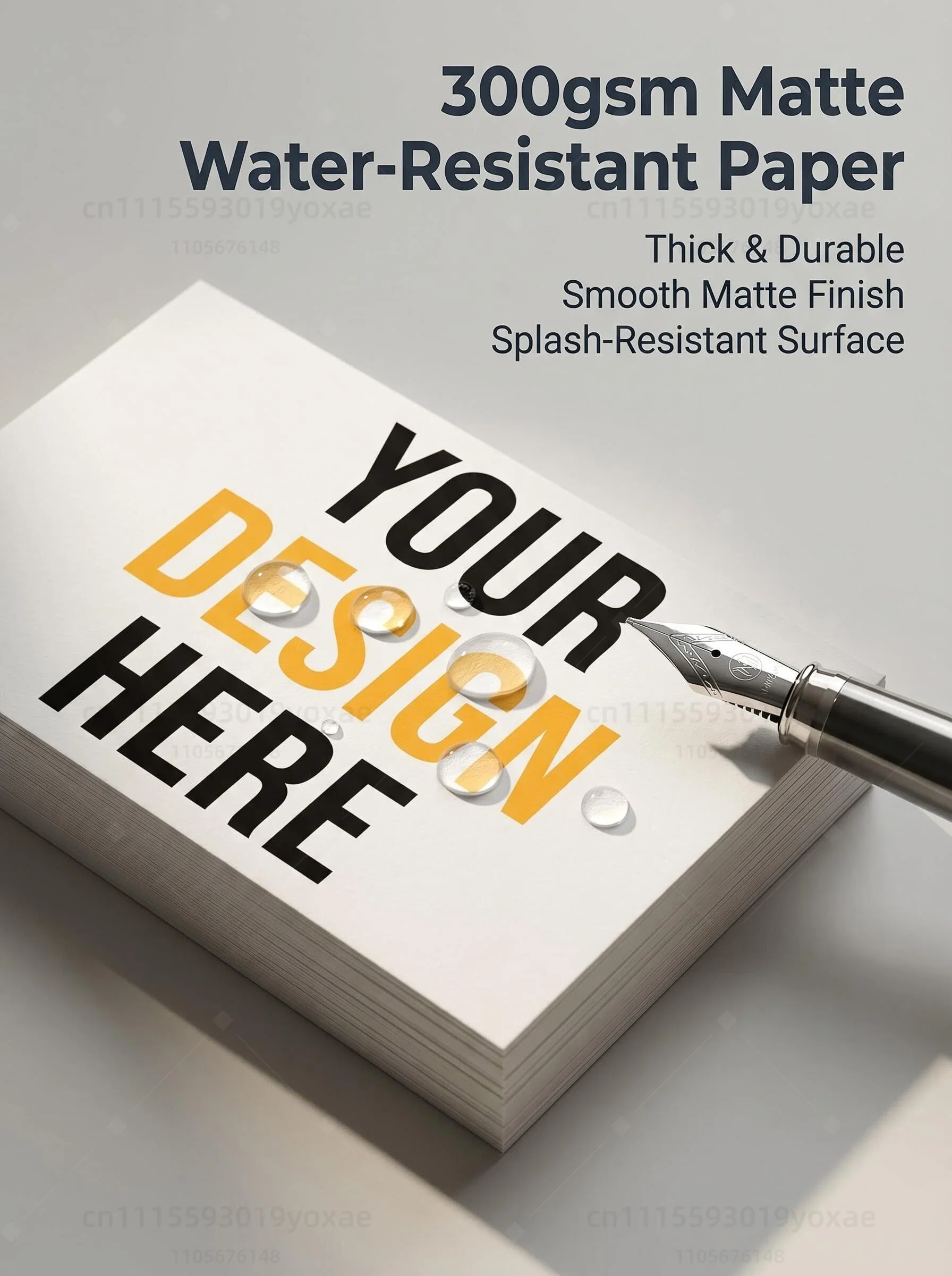 Custom Business Cards 300gsm Matte Water-Resistant Paper Double-Sided Print Personalized Logo Text QR Photo 90x54mm 50-1000Pcs