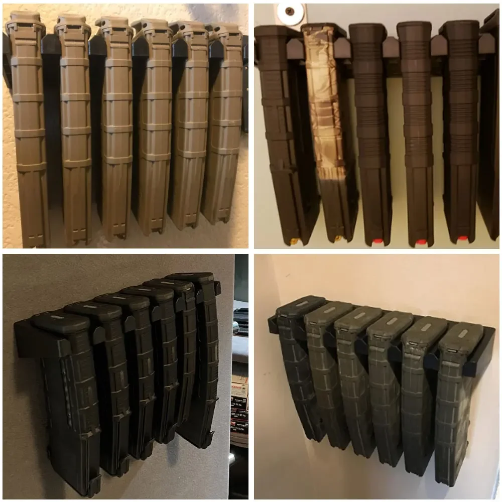 Tactical Solid Standard PMAG Wall Mount Magazine Rack, Family Magazine Storage Rack for Glock G17 G19 G22 G23 G34 G43X Hunting