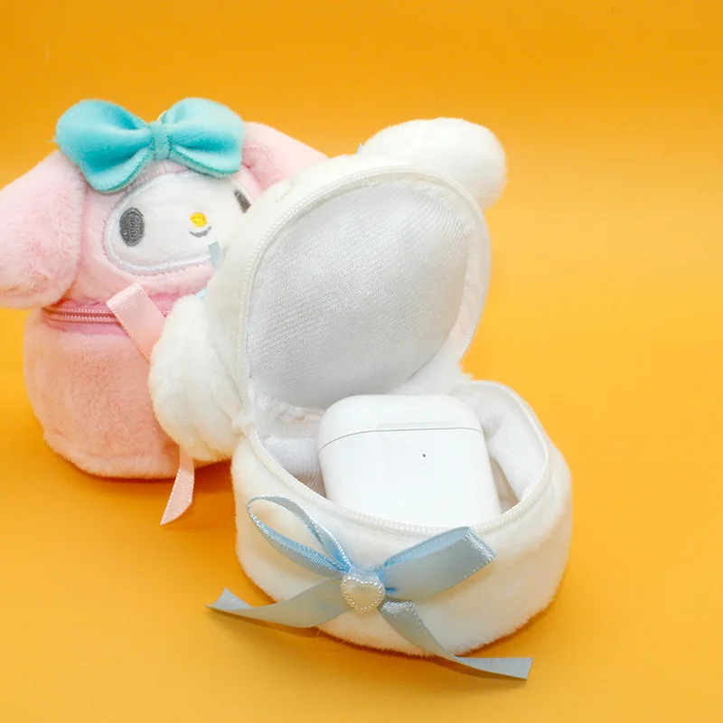 Trend ige Sanrio Plüsch puppe Kuromi Mymelodie Cinna morol Plüsch Geldbörse kreative Kopfhörer Aufbewahrung tasche Kinder Geburtstags geschenk