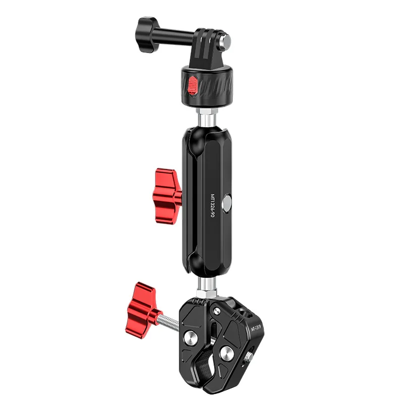 

YUESHEN Magnetic Motorcycle Mount Insta360 X3 Tube Clamp Connecting Rod Magic Arm Crab Clamp Bracket for Action Camera Setup