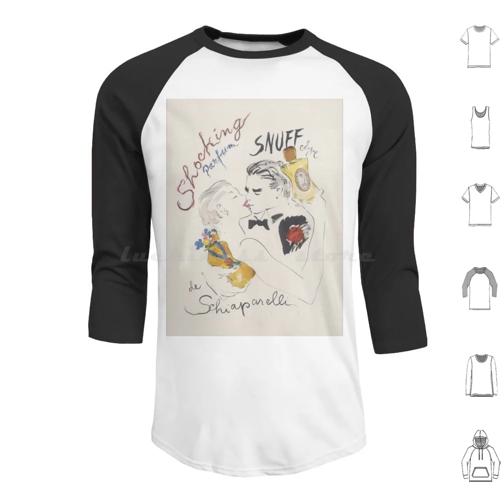 Sweat-shirt en coton à manches longues Shocking Parfum Snuff De Schiaparelli, style vintage classique et rétro Schiaparelli