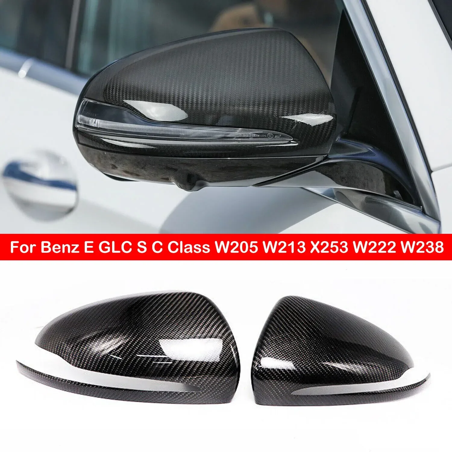 

Для Mercedes-Benz E GLC S C Class W205 W213 X253 W222 W238 LHD Настоящее углеродное волокно, боковое зеркало заднего вида, крышка крыла, накладка в виде ракушки