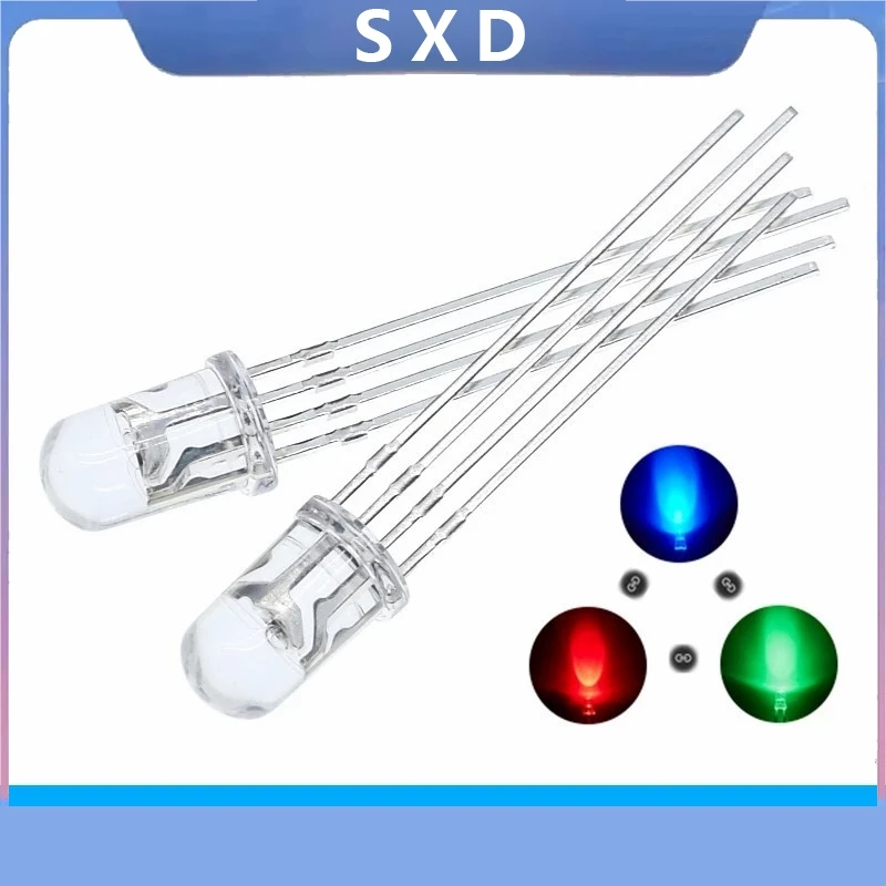 20 piezas 5mm RGB LED cátodo común/anodo común diodos emisores tricolor F5 RGB resaltado difuso/transparente para Arduino