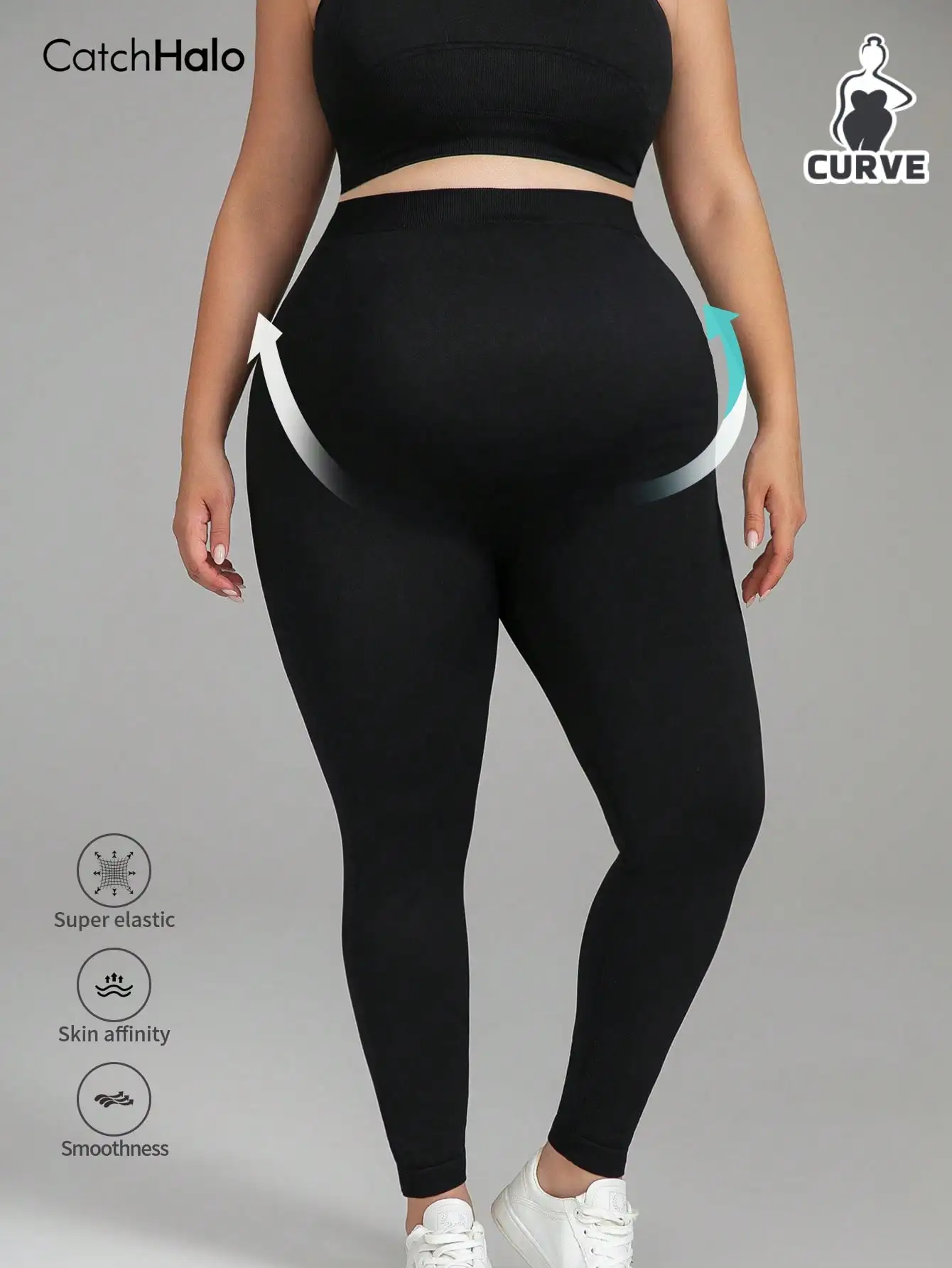 Plus Size Maternity Leggings Women Ultra Stretch High Waist Seamless Yoga Pants Booty Sculpting Gym Workout Tights