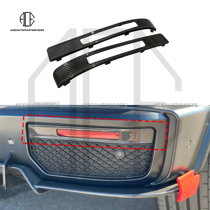 

For Mercedes-Benz W463A G-Class G500 G63 B G800 Style Dry Carbon Fiber Rear Bumper Brake Light Frame Replace