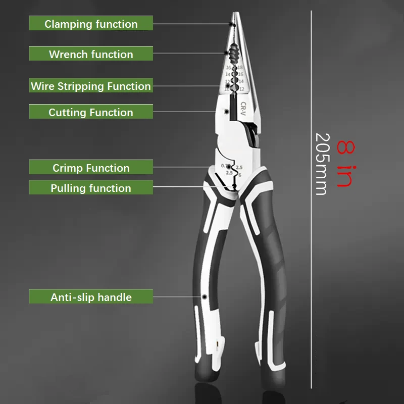 Multifunctional Sharp Nose Pliers Household Long Nose Pliers With Side Cutters Spring Loaded Jewelry Making Hand Tools Multitool