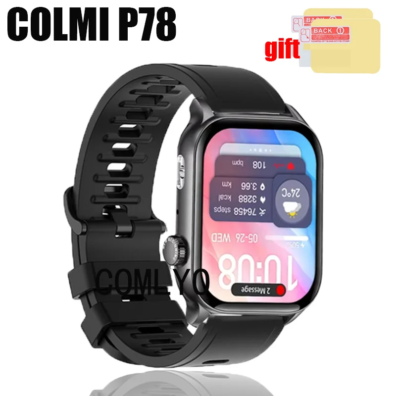 สําหรับ COLMI P78 สายนาฬิกาสมาร์ทซิลิโคนนุ่มสายรัดข้อมือสร้อยข้อมือหน้าจอป้องกันฟิล์ม