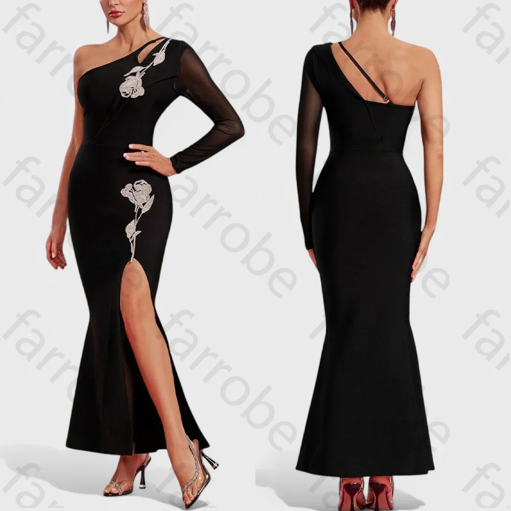 

Бандажное платье макси на одно плечо по индивидуальному заказу, вечерние платья трапециевидной формы, платье для выпускного вечера, вечерние изысканные вечерние платья высокого качества для женщин