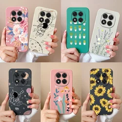 Flower Case For Xiaomi Redmi Note 14 Pro Plus Cover Liquid Silicone Full Protection Back Covers For Redmi Note14 14Pro Phone Bag