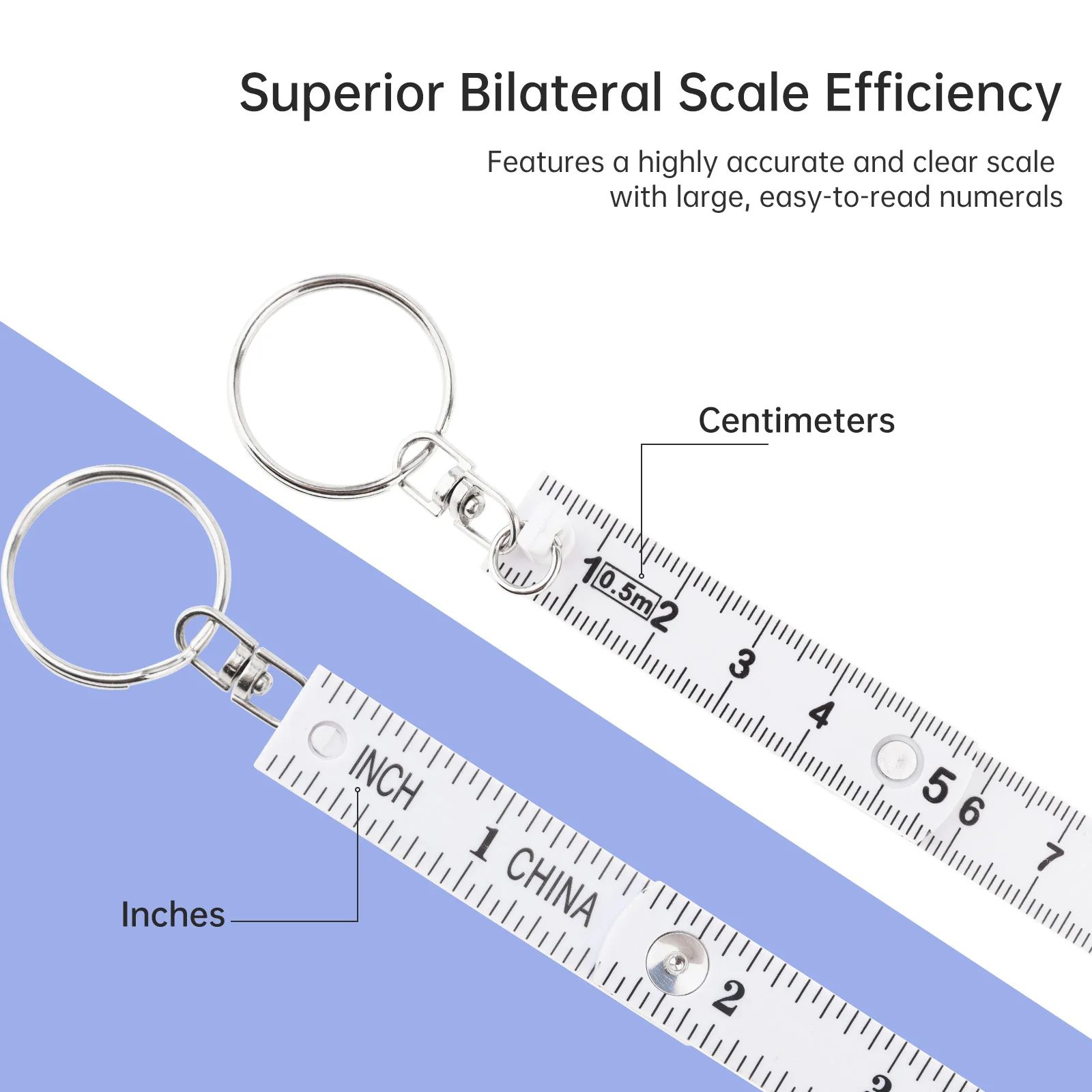 2pcs White 0.5M Metric Imperial Scale Plastic 10-section Folding Ruler for Measurement DIY Multifunctional Mini Measuring Tool