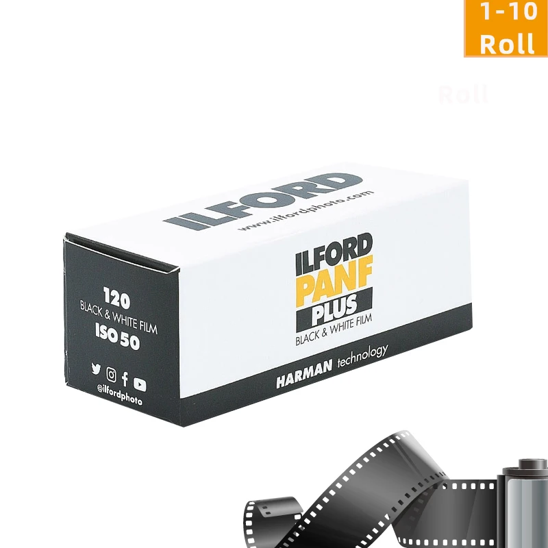 

1-10 рулонов оригинальная пленка Ilford Panf Plus 50 120 черно-белая пленка для съемки низкочувствительная (Срок годности: 2024)