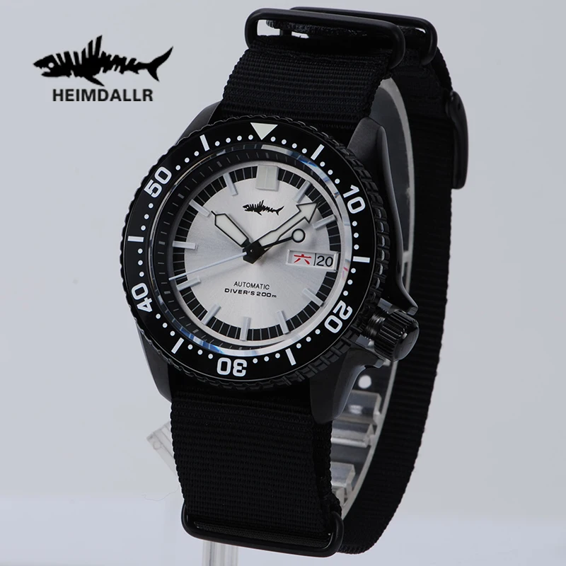 Heimdallr ماركة الترفيه SKX007 الرجال الغوص ساعة الياقوت مزدوجة التقويم 20Bar مضيئة NH36 الفاخرة التلقائي ساعة ميكانيكية