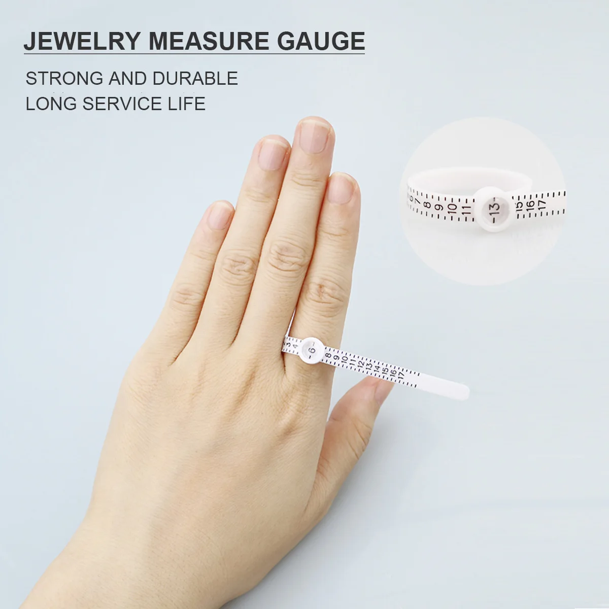

1 pc Plastic Ring Gauge Durable Light Portable Jewelry Finger Sizer For Wedding Birthday Party Gifts Sizer For Wedding Rings