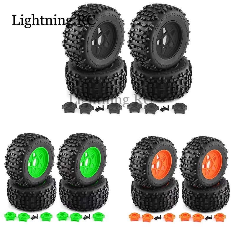 

4Pcs 158mm 1/7 1/8 Monster Truck Tire 12/14/17mm Wheel Hex for Sledge ARRMA KRATON Outcast Tamiya HSP RC Car