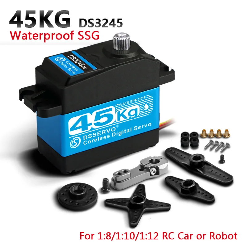 Dsservo DS3245MG 51KG Coreless Digital Servo IP66 Waterproof Metal Gear 180/270° for 1/8 1/10 RC Crawler Robot with 25T Horn