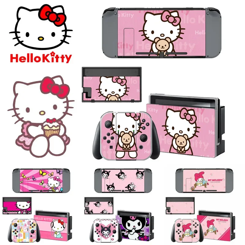 

Sanrio Hello Kitty for Nintendo Switch Skin Sticker Kawaii Kuromi NS Stickers Skin for Nintend Switch Console Joy-Con Controller