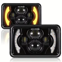 Faros delanteros LED de 4x6 pulgadas, haz alto/bajo con DRL ámbar blanco para H4651 H4652 H4656 H4666, conversión de camión y coche Offraod