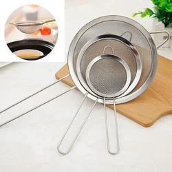 1pcs kitchen colander mesh strainer colander stainless steel wire fine mesh flour strainer powder filter colander strainer