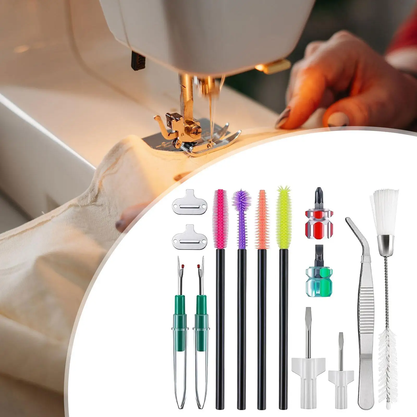 14Pcs Sewing Machine Cleaning Kit Accessories Silicone Brush Service Kit Serger