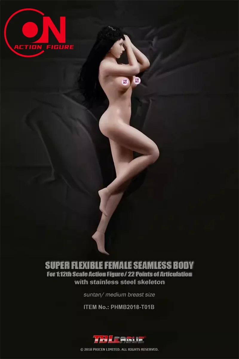 جسم أنثوي بدون خياطة برأس ، ثدي سنتان شاحب متوسط ، شكل حركي للفتيات ، عرض T01B ، 6 بوصة ، مقياس