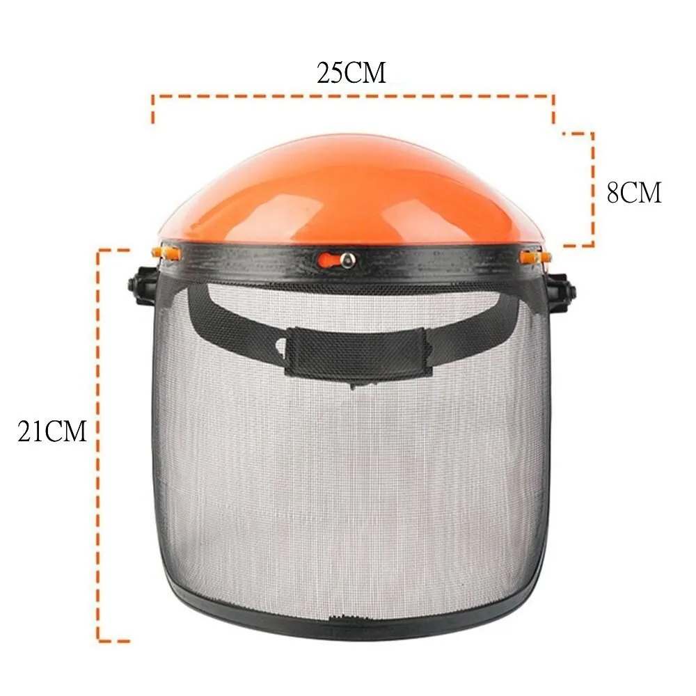 Metal Mesh Chainsaw Helmet Splash Prevention Sponge Lining Mesh Face Shield Large Mesh Adjustable Safety Helmet Protective Mask